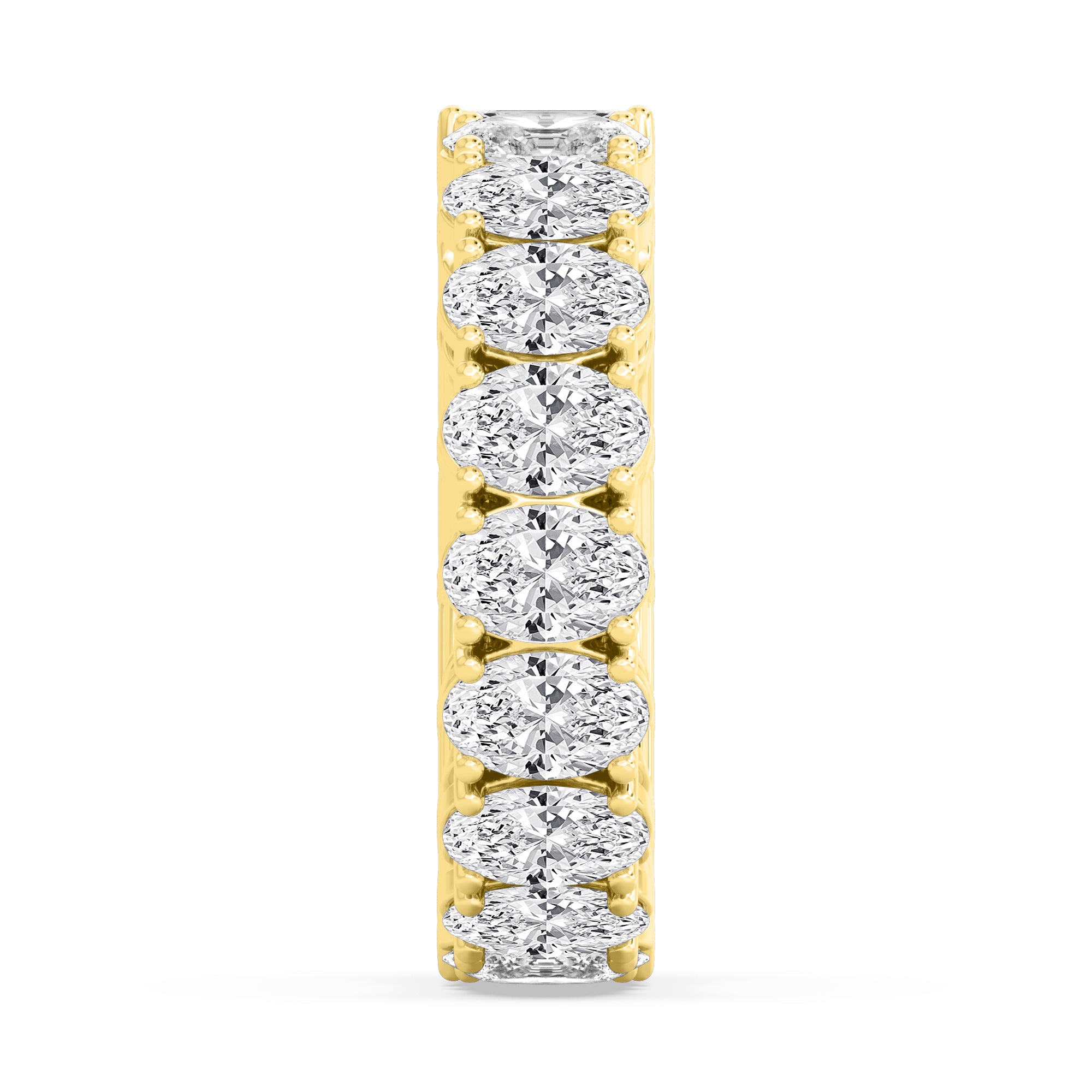 Emerald Oval Band - yellow gold - side/angle view