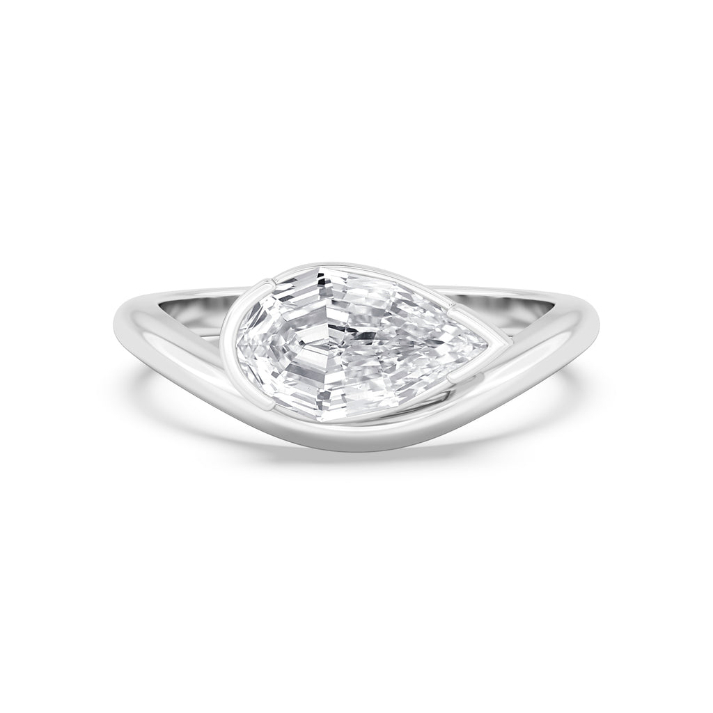 Miu Pear Ring - white gold product image 1
