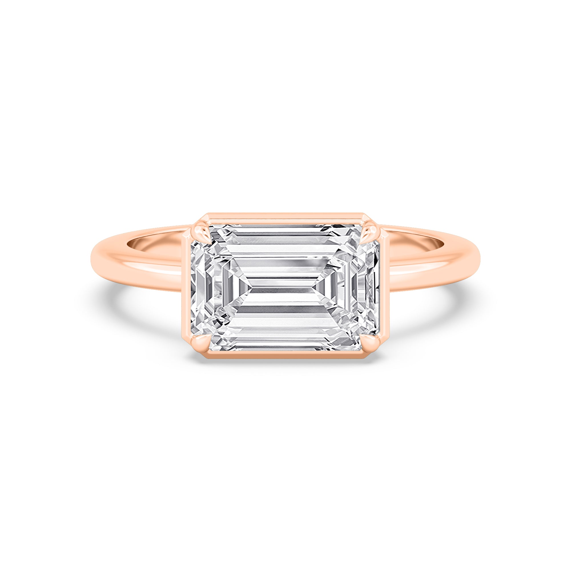 Palais Emerald Ring - rose gold - front view