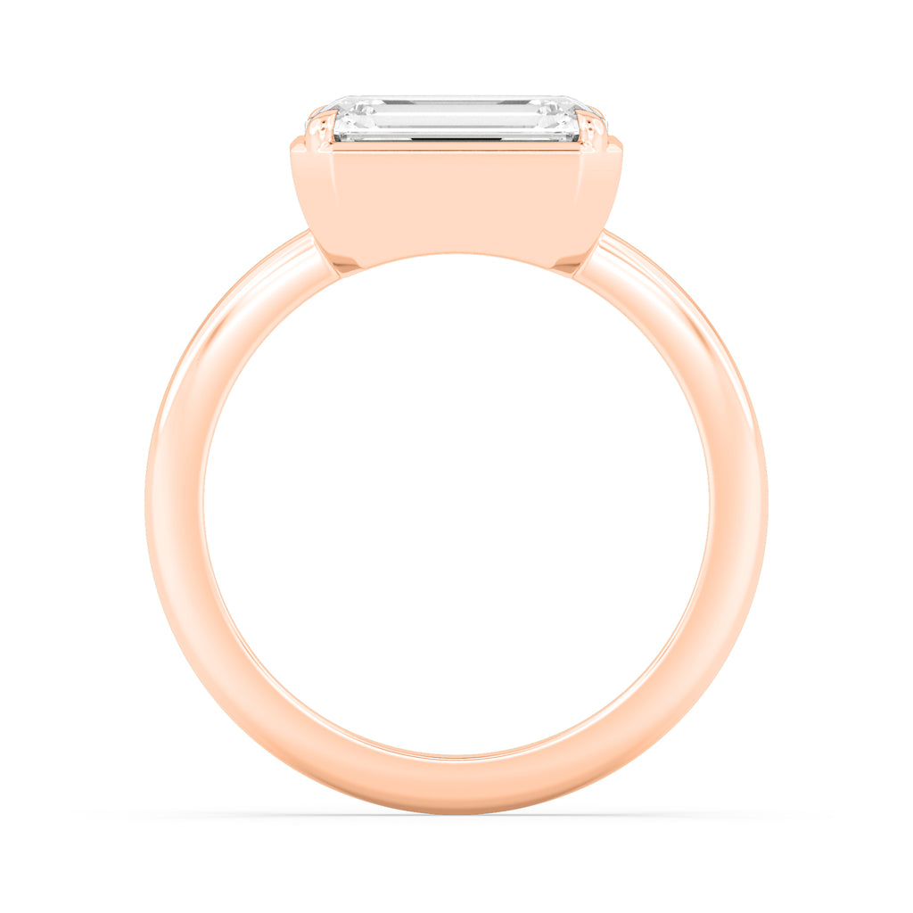 Palais Emerald Ring - rose gold - side profile view