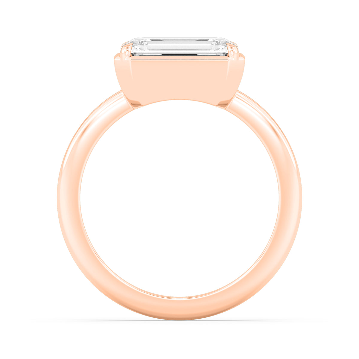 Palais Emerald Ring - rose gold - side profile view