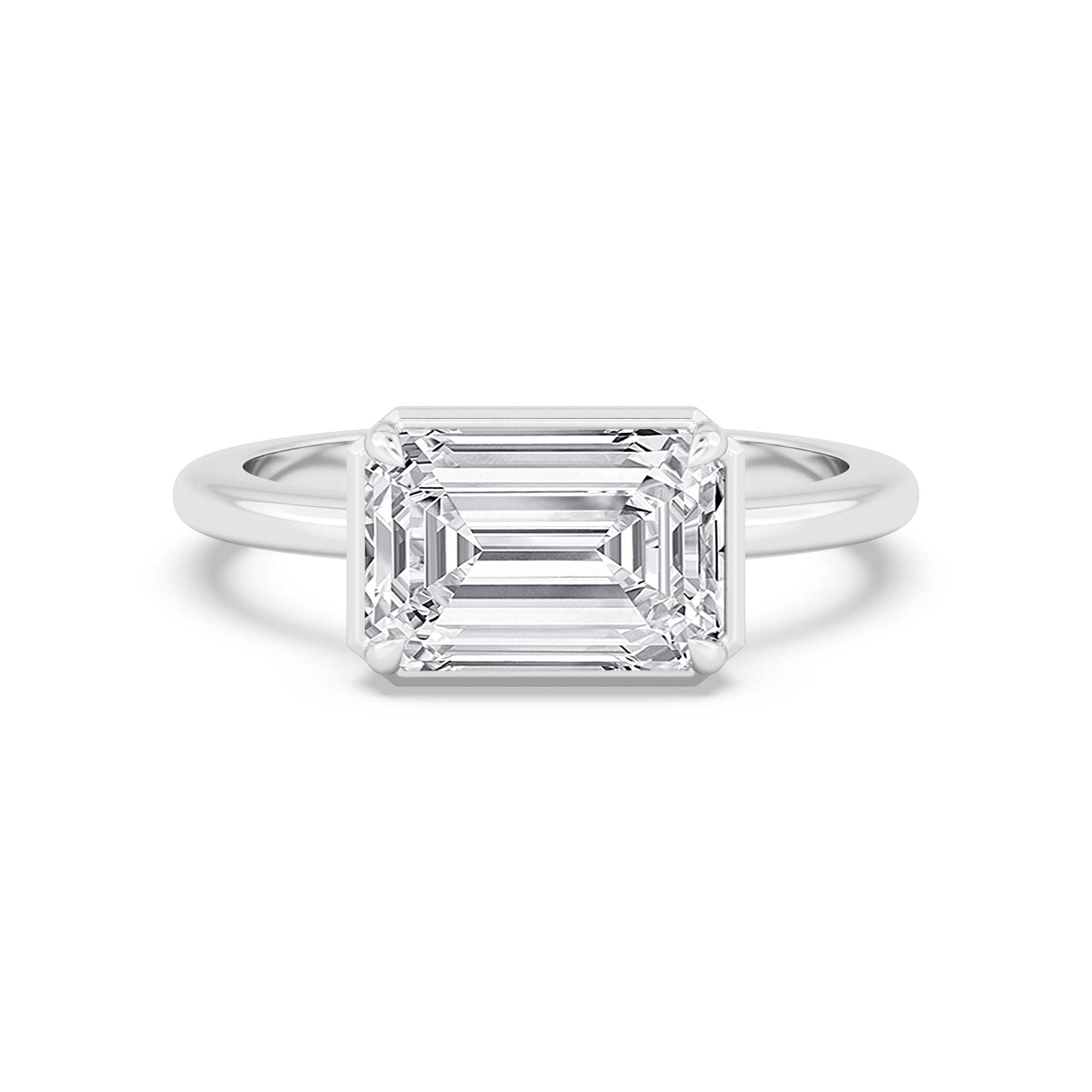 Palais Emerald Ring - white gold - front view