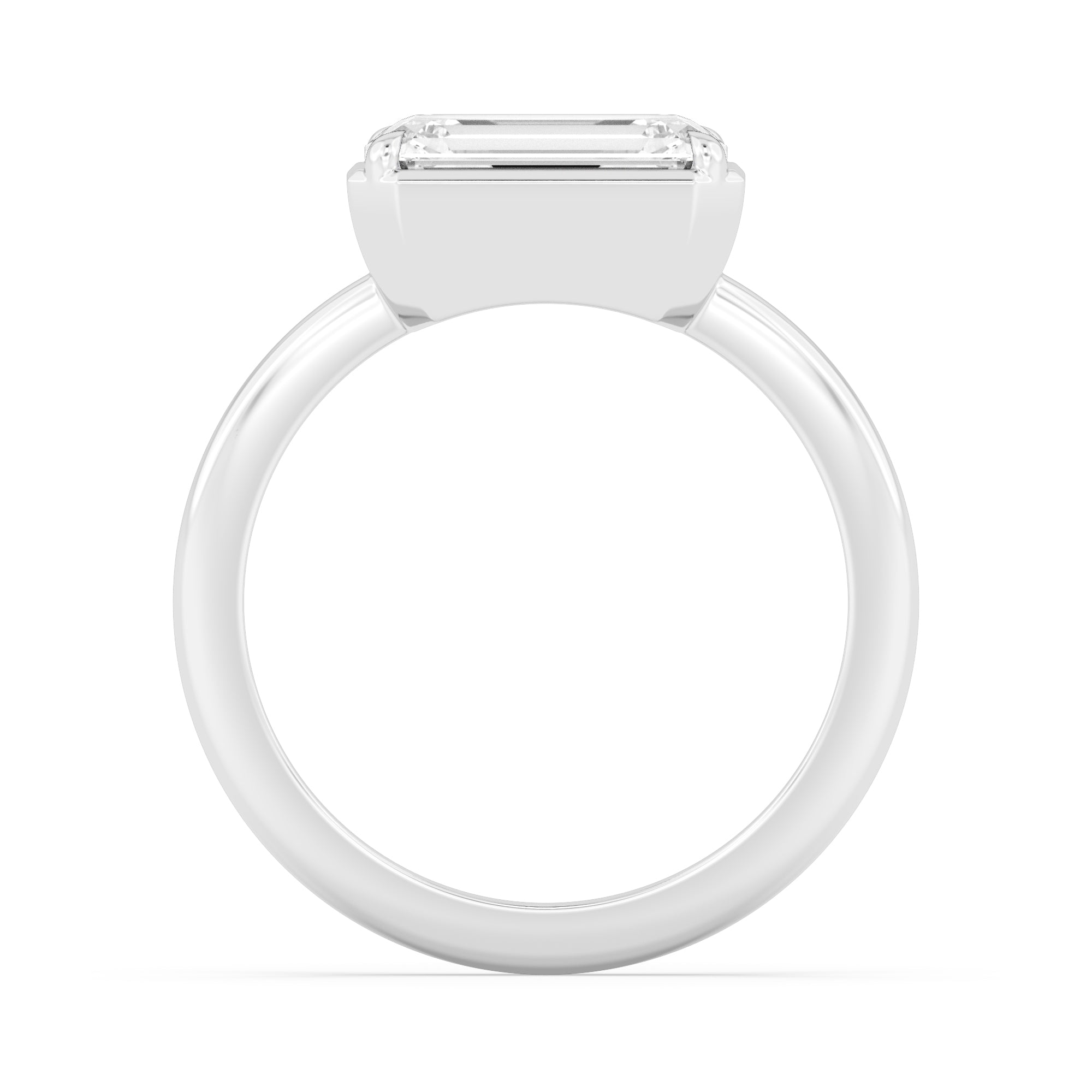 Palais Emerald Ring - white gold - side profile view