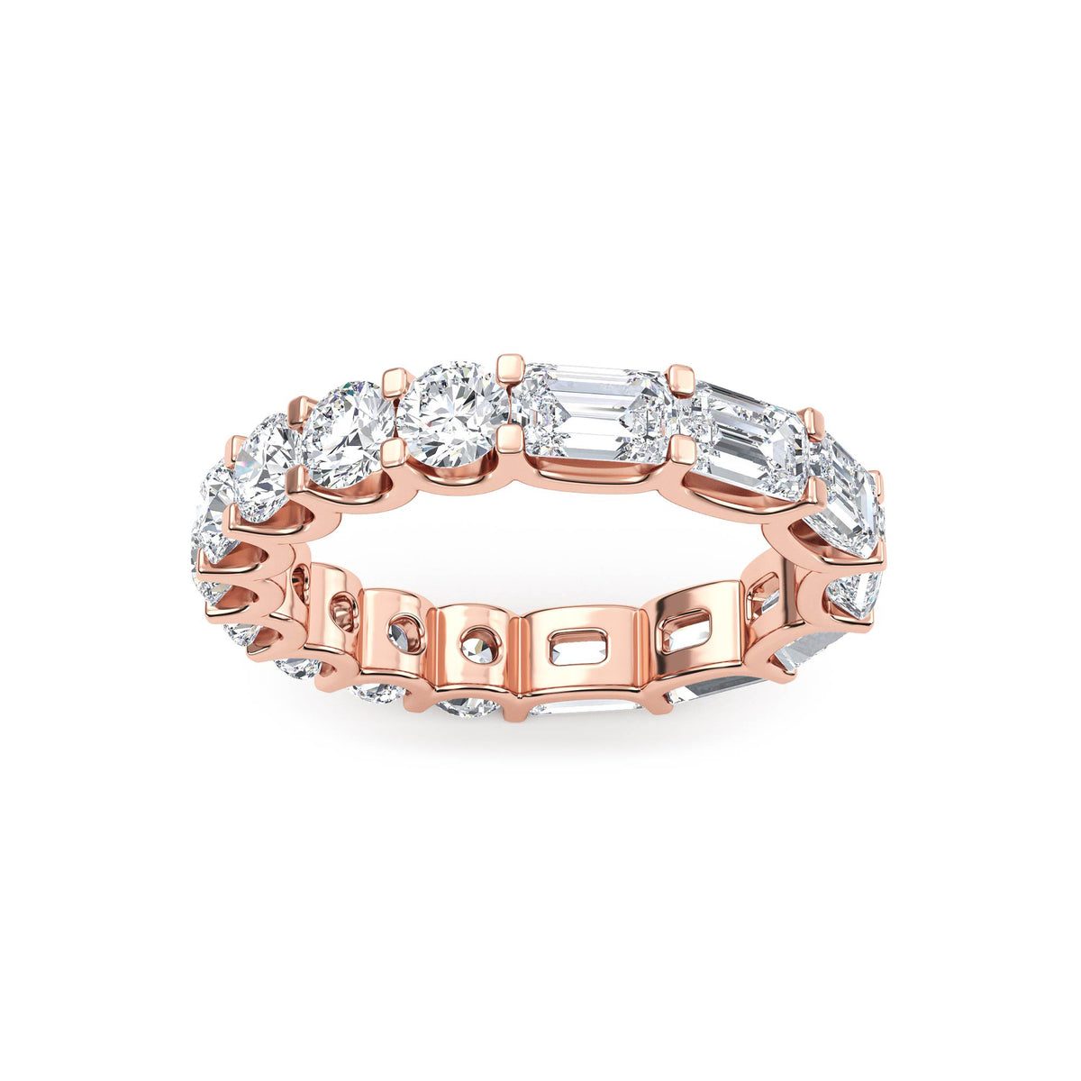 Siena Emerald Round Band - rose gold alternate angle