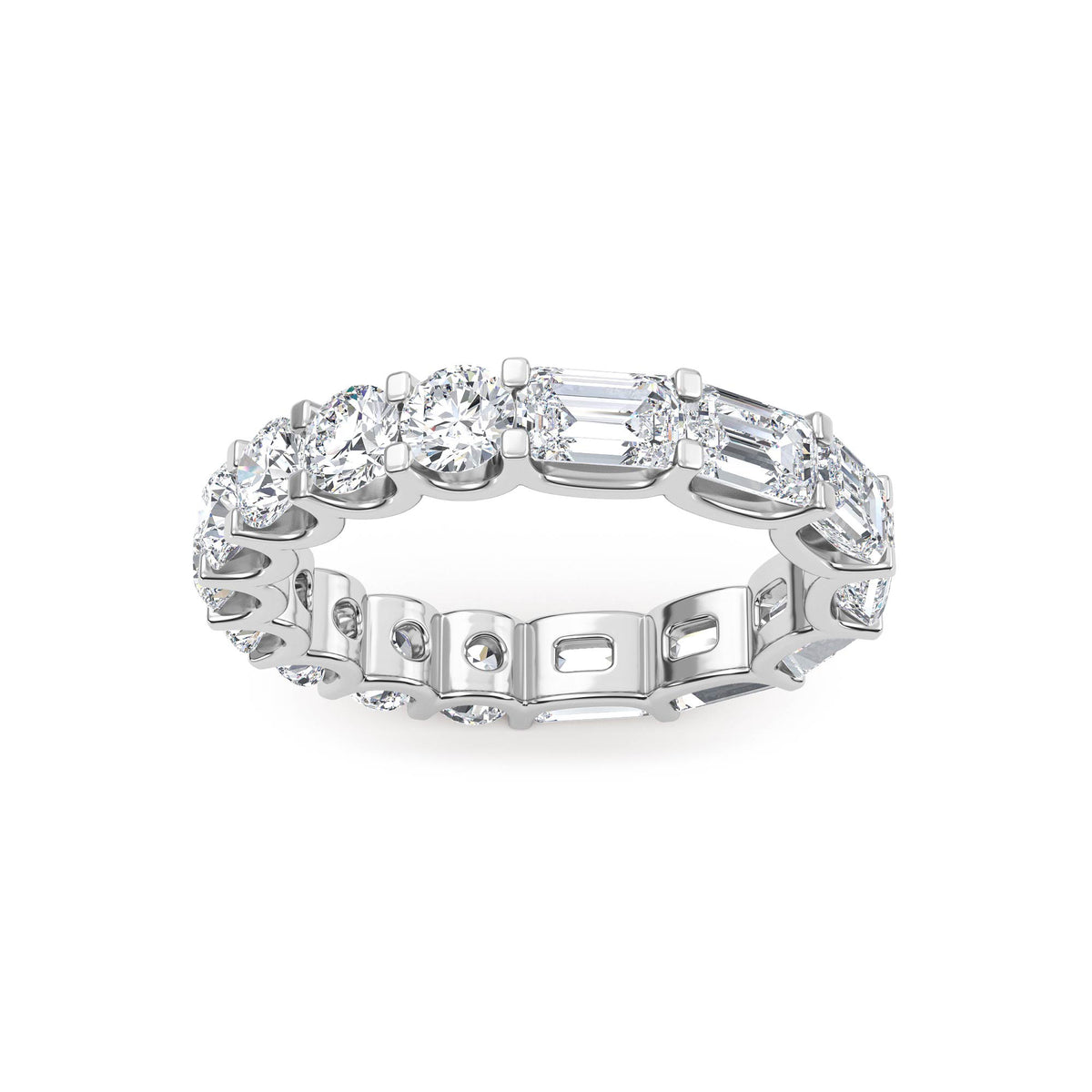Siena Emerald Round Band - white gold alternate angle