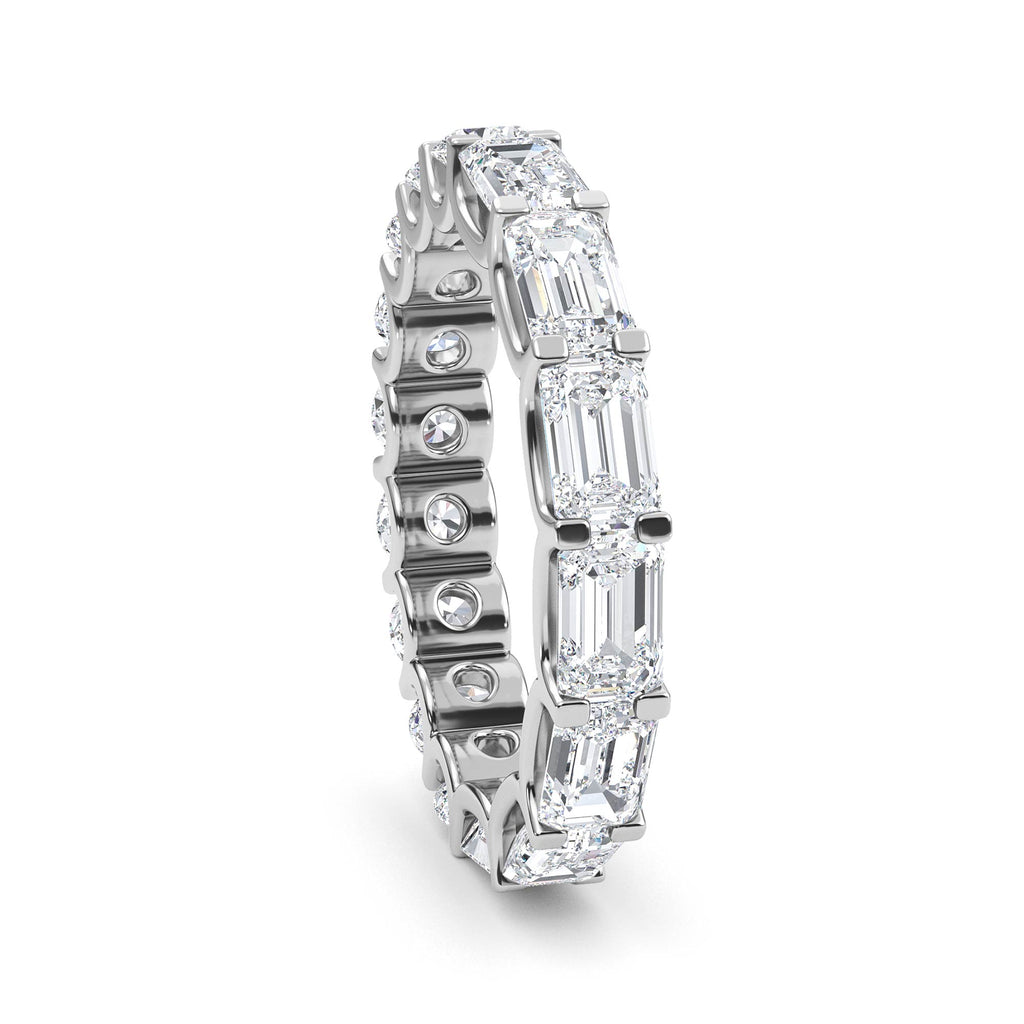 Siena Emerald Round Band - white gold side view