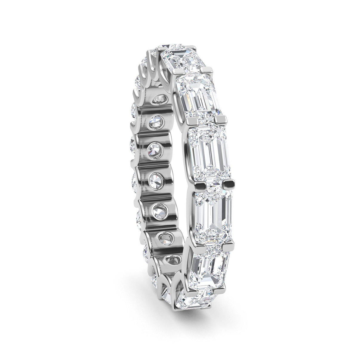 Siena Emerald Round Band - white gold side view