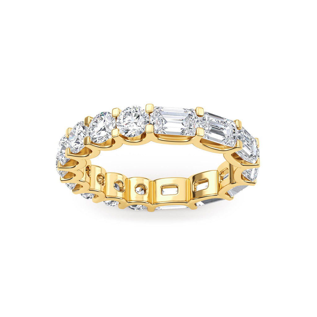 Siena Emerald Round Band - yellow gold alternate angle