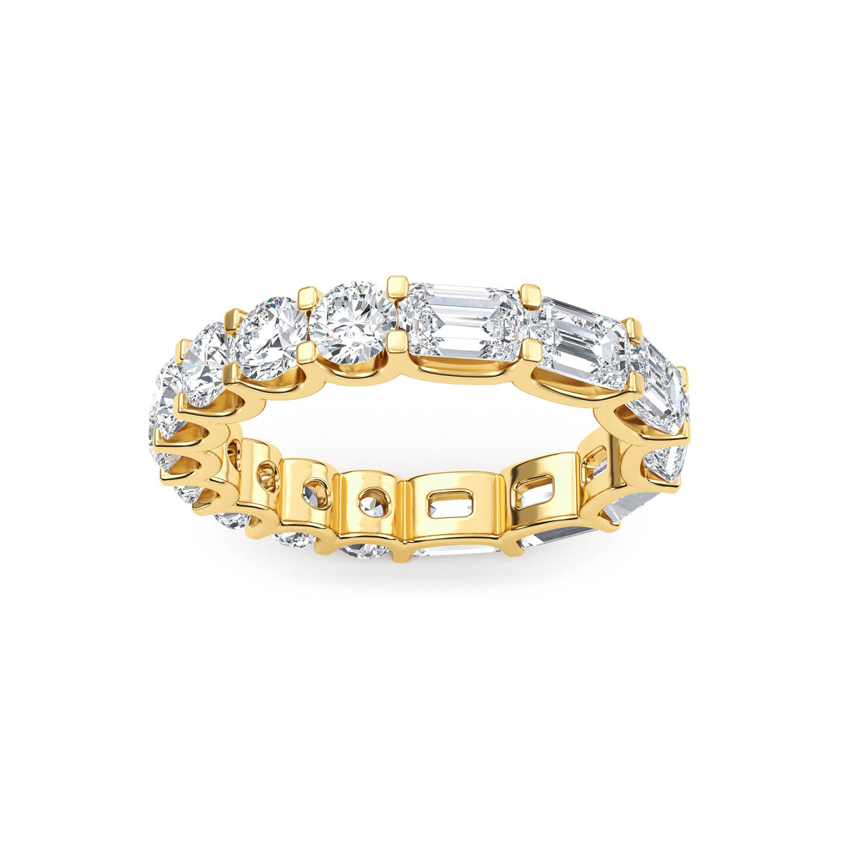 Siena Emerald Round Band - yellow gold alternate angle