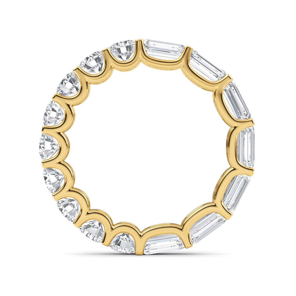 Siena Emerald Round Band - yellow gold front view