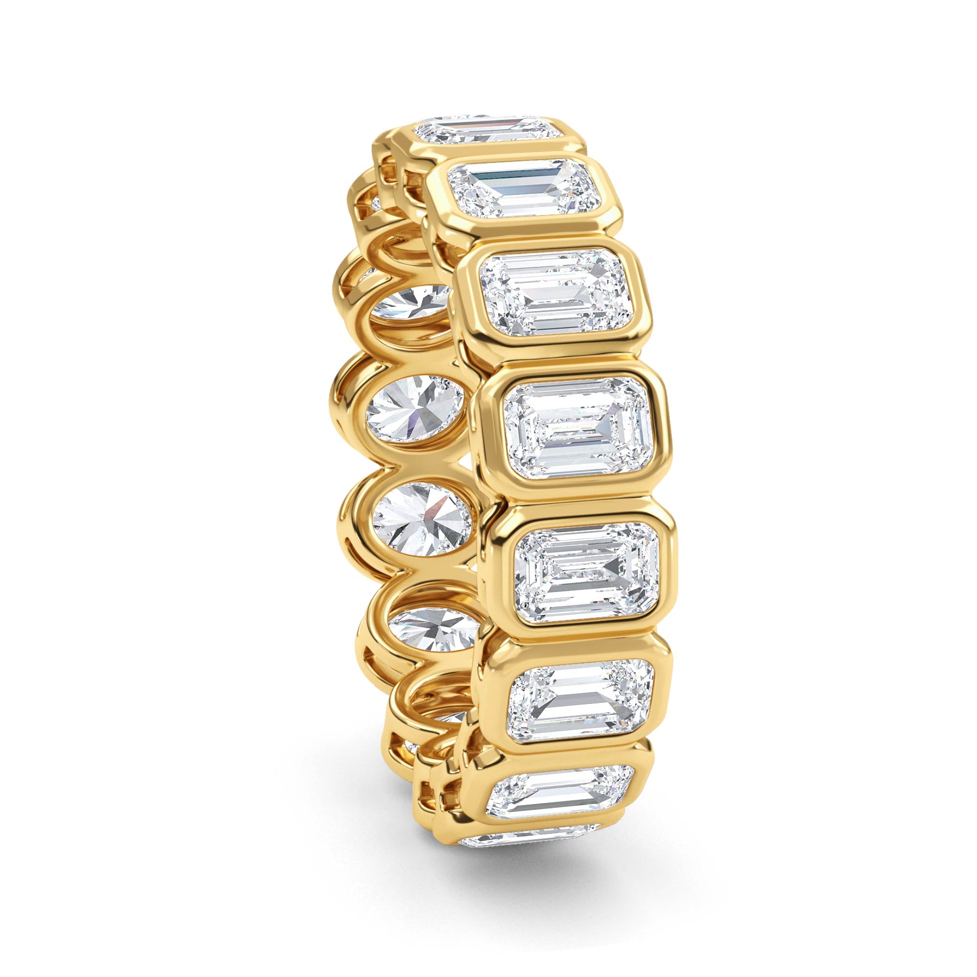 Rialto Band - yellow gold - side/angle view