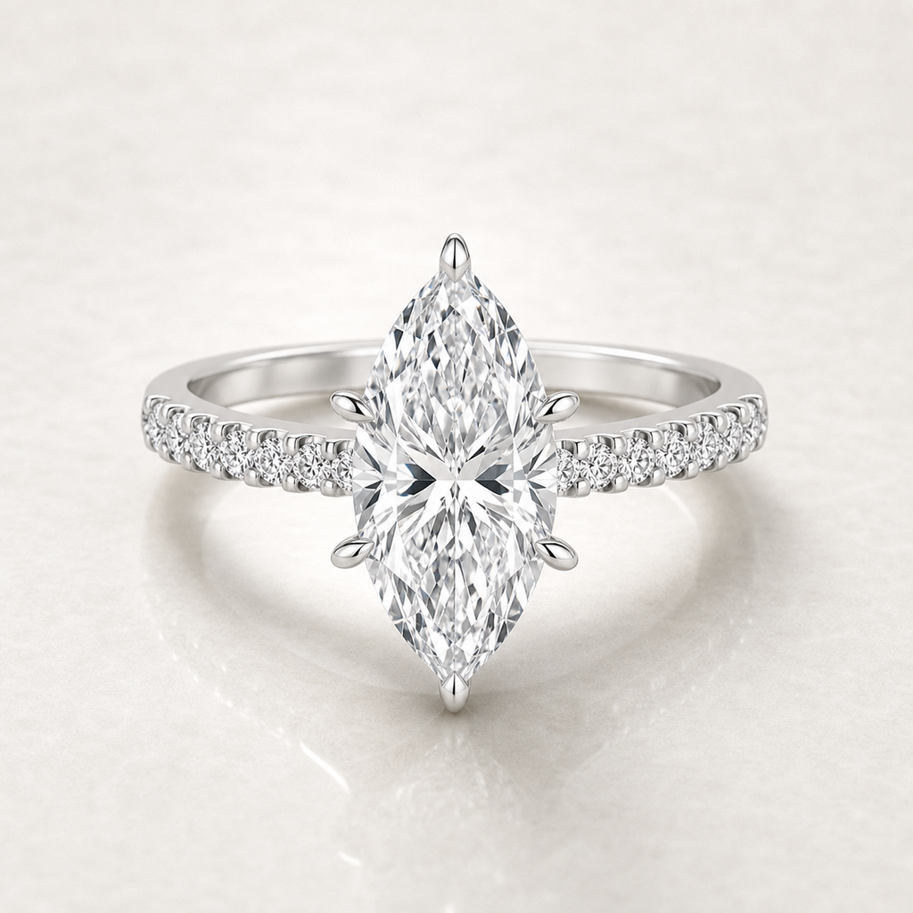 5.10ct Marquise Pave Solitaire - SJR61185MQ white gold product-only view
