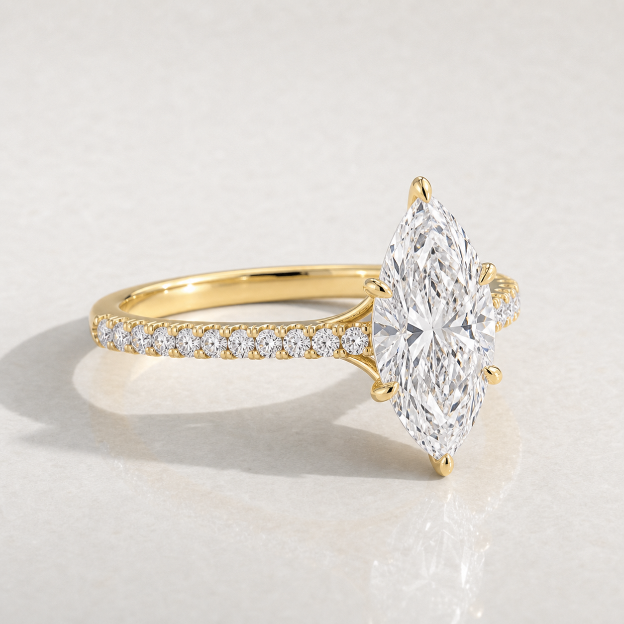 5.10ct Marquise Pave Solitaire - SJR61185MQ yellow gold product-only view