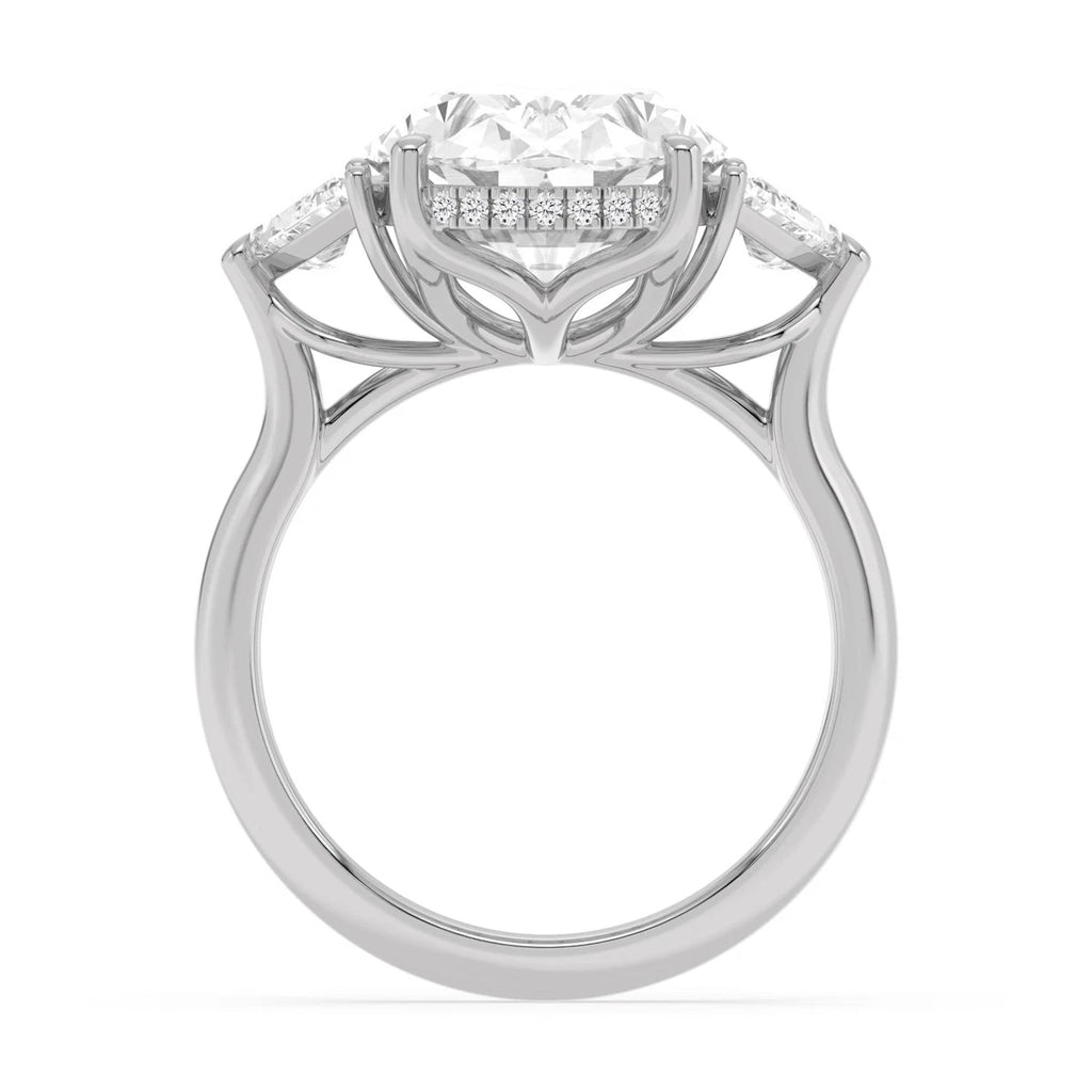 8.48ct Oval Hidden Halo Lab Diamond Engagement Ring - white gold - detail view - SJR61190OVHH-W-4