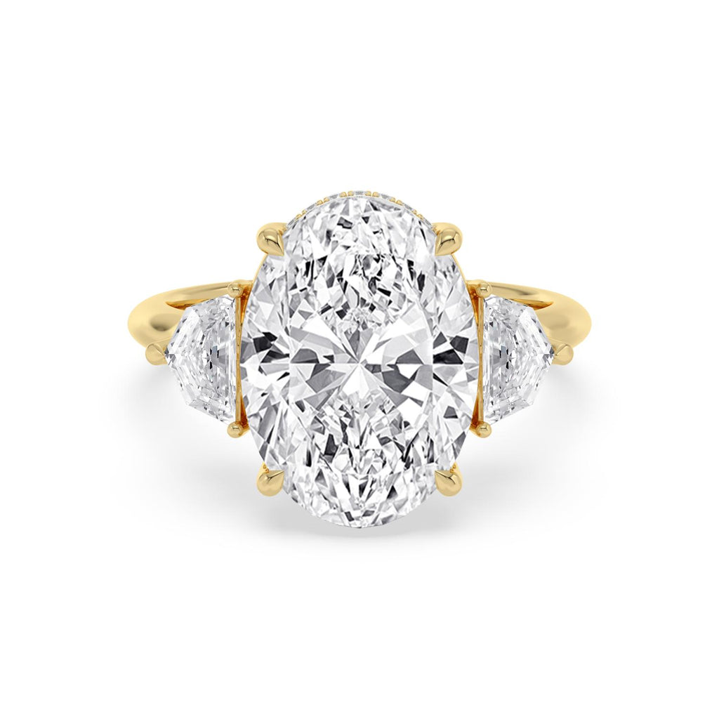 8.48ct Oval Hidden Halo Lab Diamond Engagement Ring - 10k yellow gold view 1