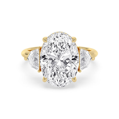 8.48ct Oval Hidden Halo Lab Diamond Engagement Ring - 10k yellow gold view 1