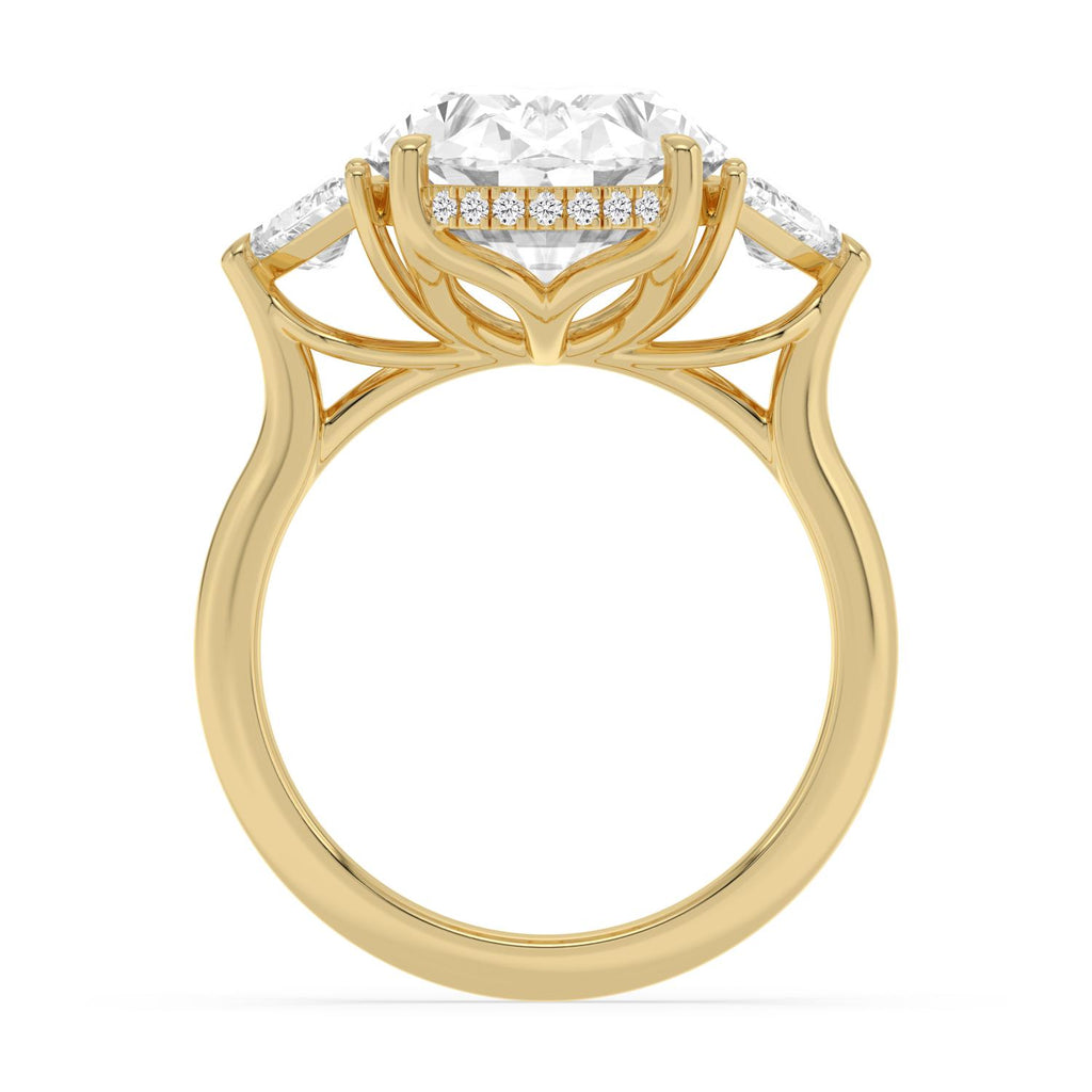 8.48ct Oval Hidden Halo Lab Diamond Engagement Ring - 10k yellow gold view 4