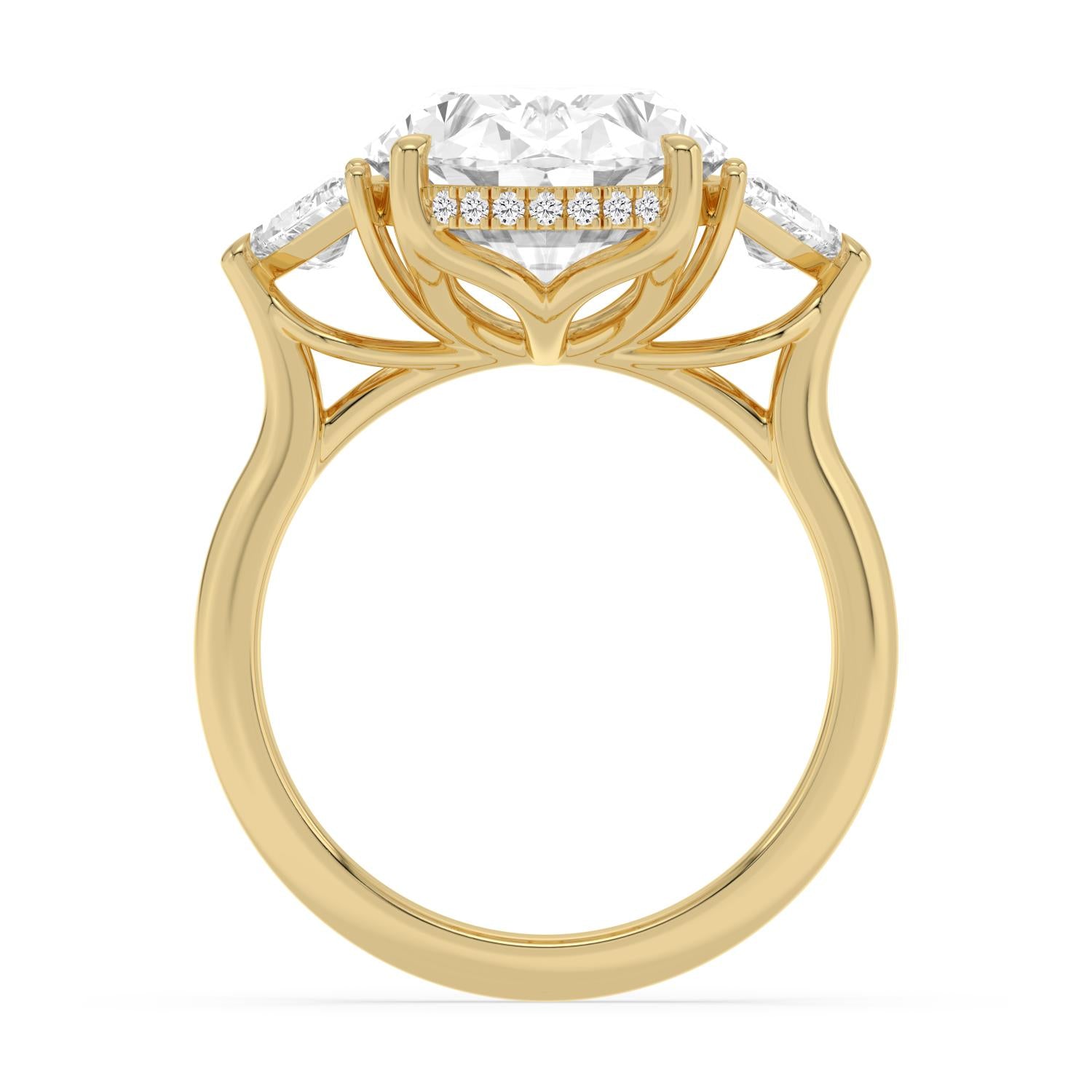 8.48ct Oval Hidden Halo Lab Diamond Engagement Ring - 10k yellow gold view 4