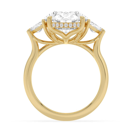 8.48ct Oval Hidden Halo Lab Diamond Engagement Ring - 10k yellow gold view 4