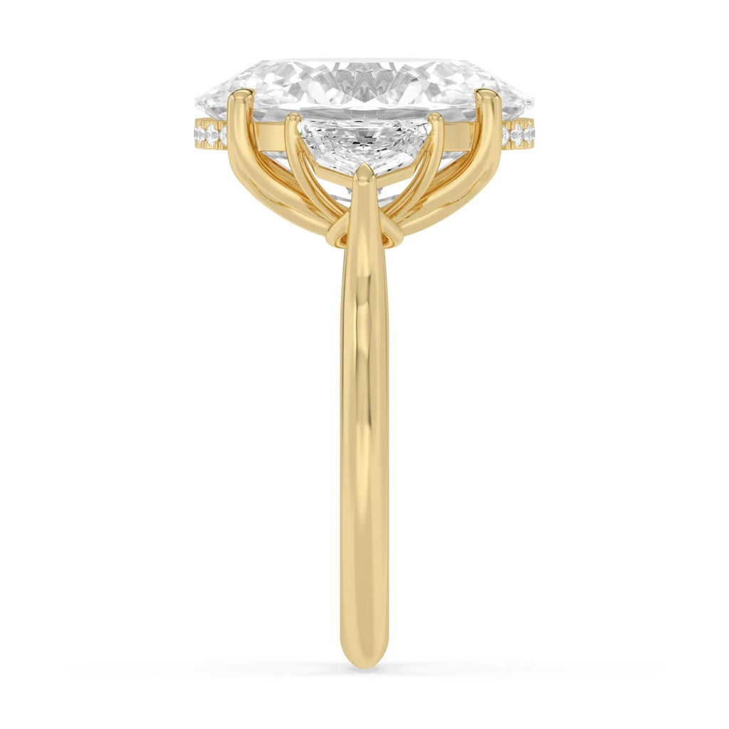 8.48ct Oval Hidden Halo Lab Diamond Engagement Ring - yellow gold - detail view - SJR61190OVHH-Y-5