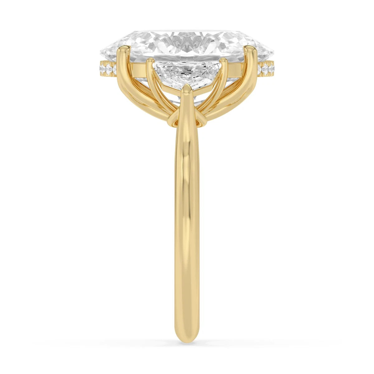 8.48ct Oval Hidden Halo Lab Diamond Engagement Ring - yellow gold - detail view - SJR61190OVHH-Y-5