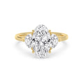 Moval Hidden Halo Engagement Ring - yellow gold - front view