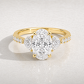 Allegra Moval Hidden Halo Engagement Ring - 14ct yellow gold product-only view 1