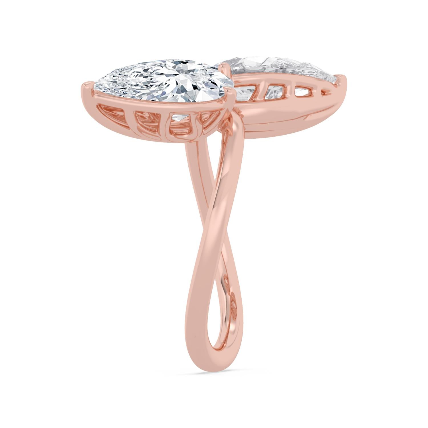 4.00ct Pear Lab Diamond Ring in 9ct Gold - rose gold product image 5