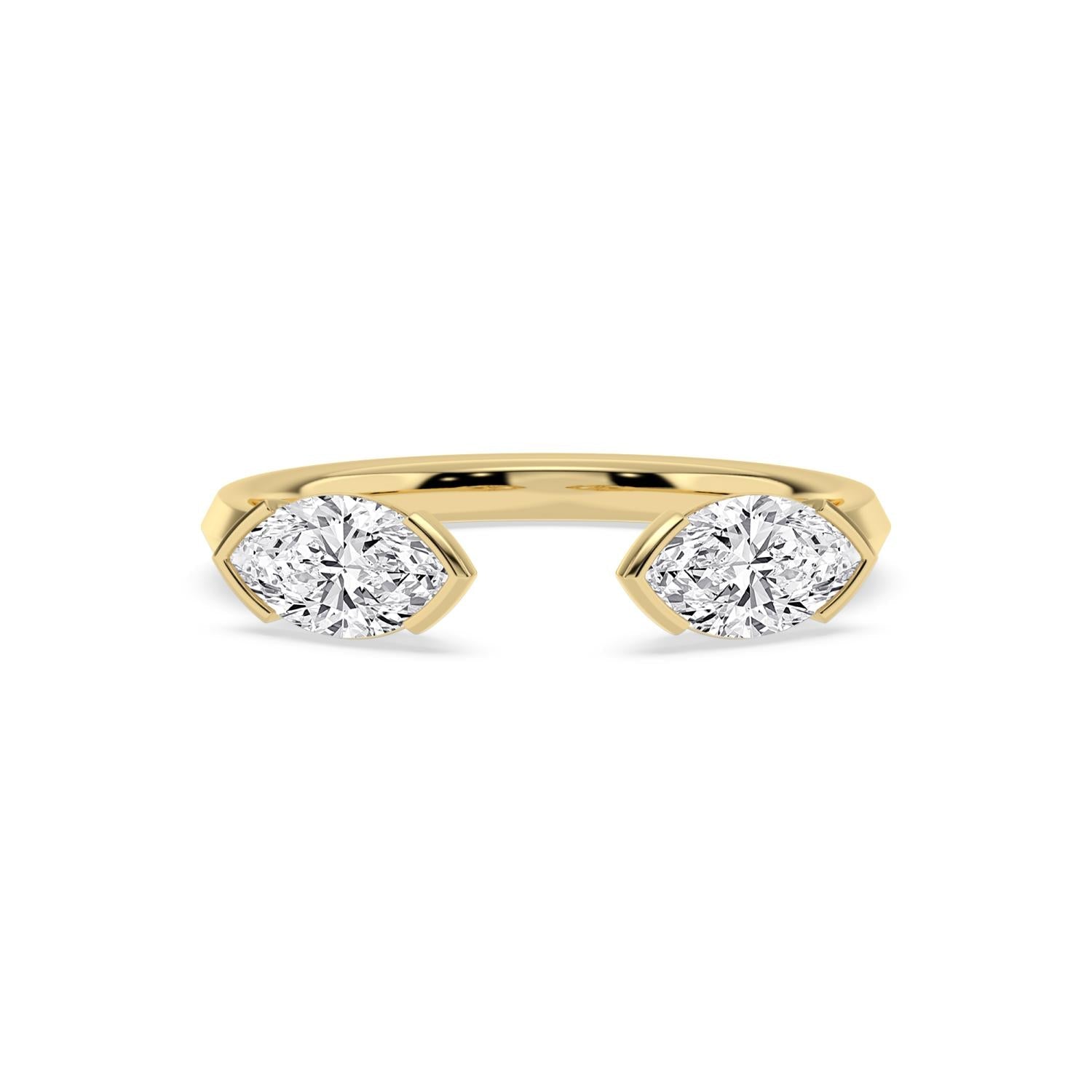 1.06ct Marquise Lab Diamond Ring in 9ct Yellow Gold - image 1