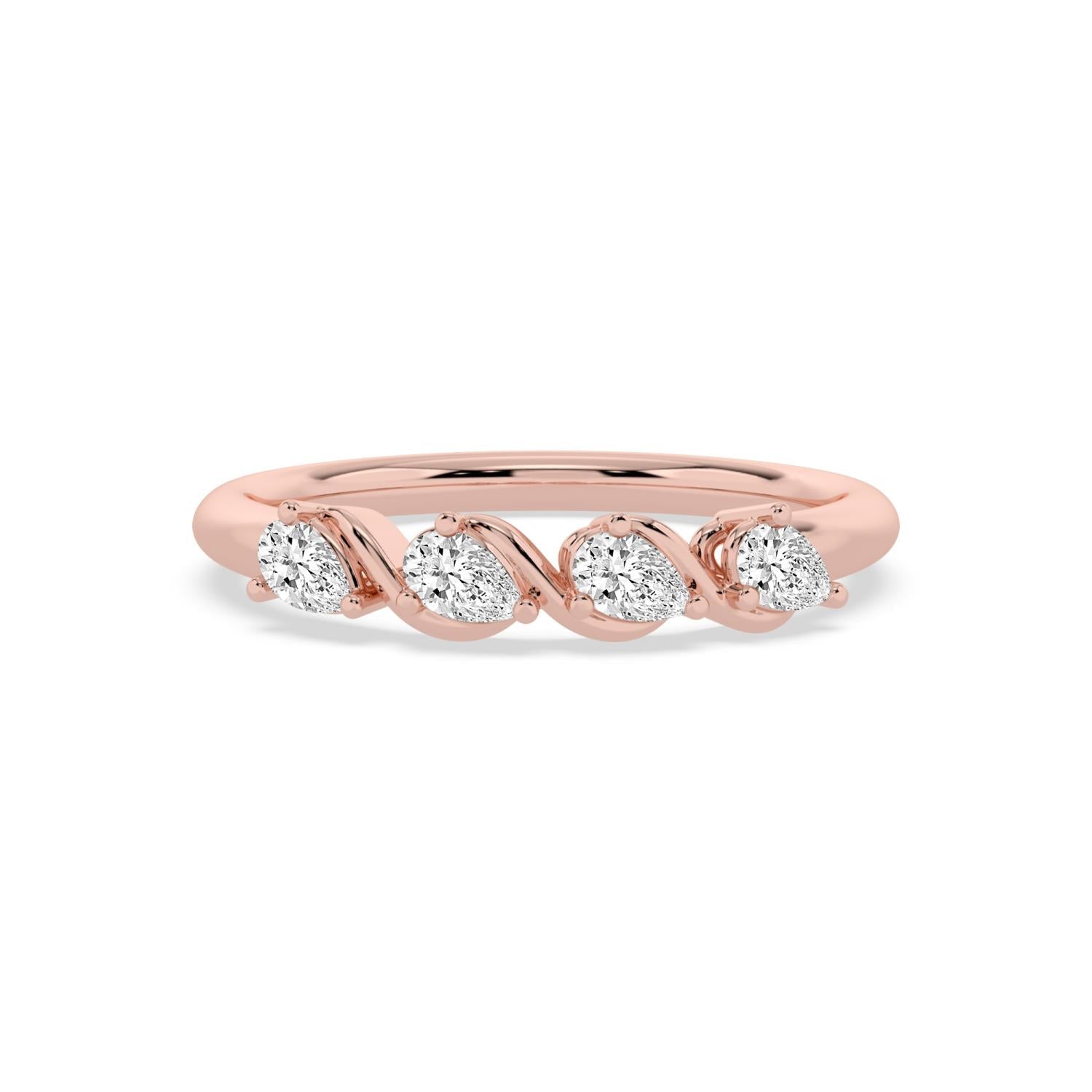 0.40ct Pear Lab Diamond Engagement Ring - rose gold product image 1