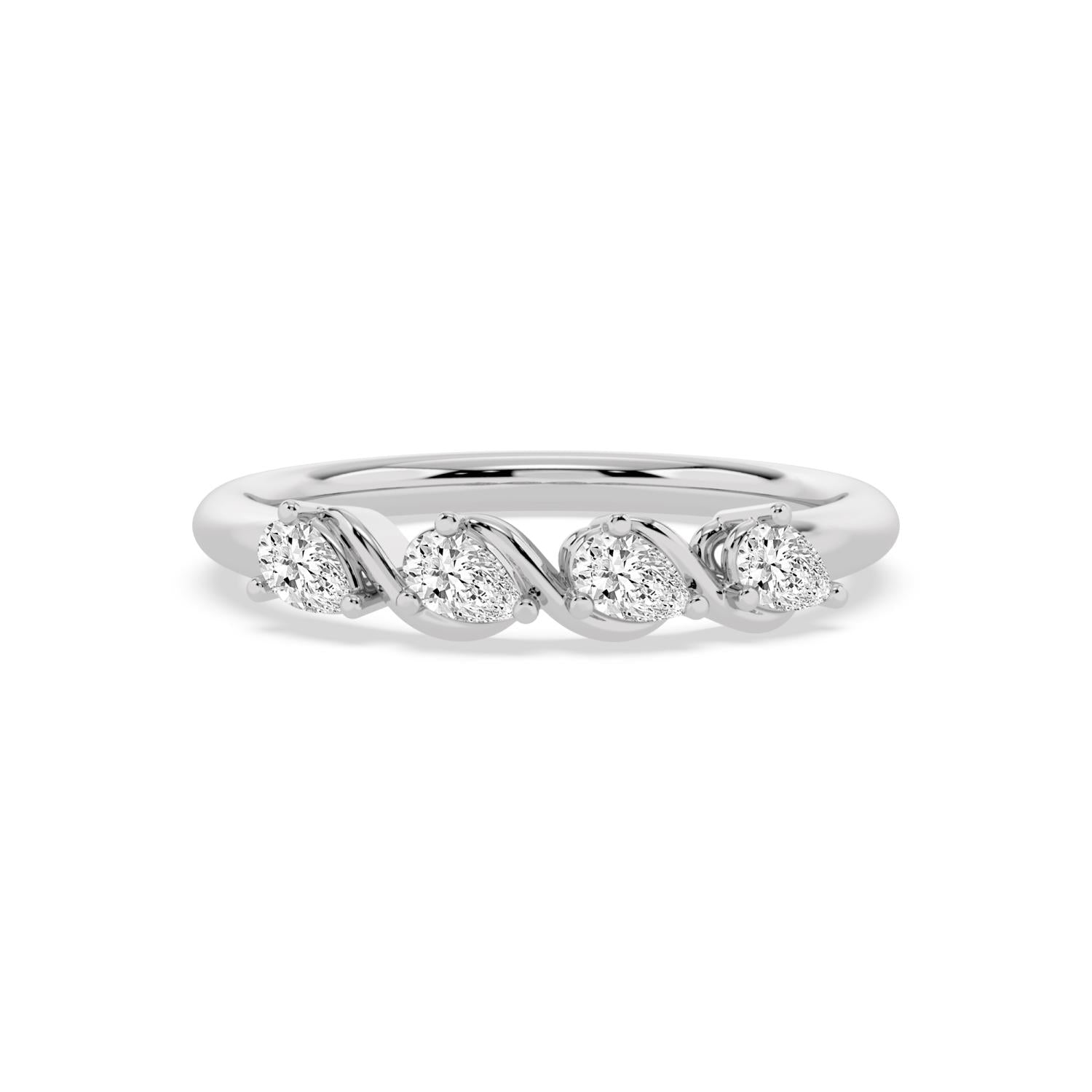 0.40ct Pear Lab Diamond Engagement Ring - white gold product image 1