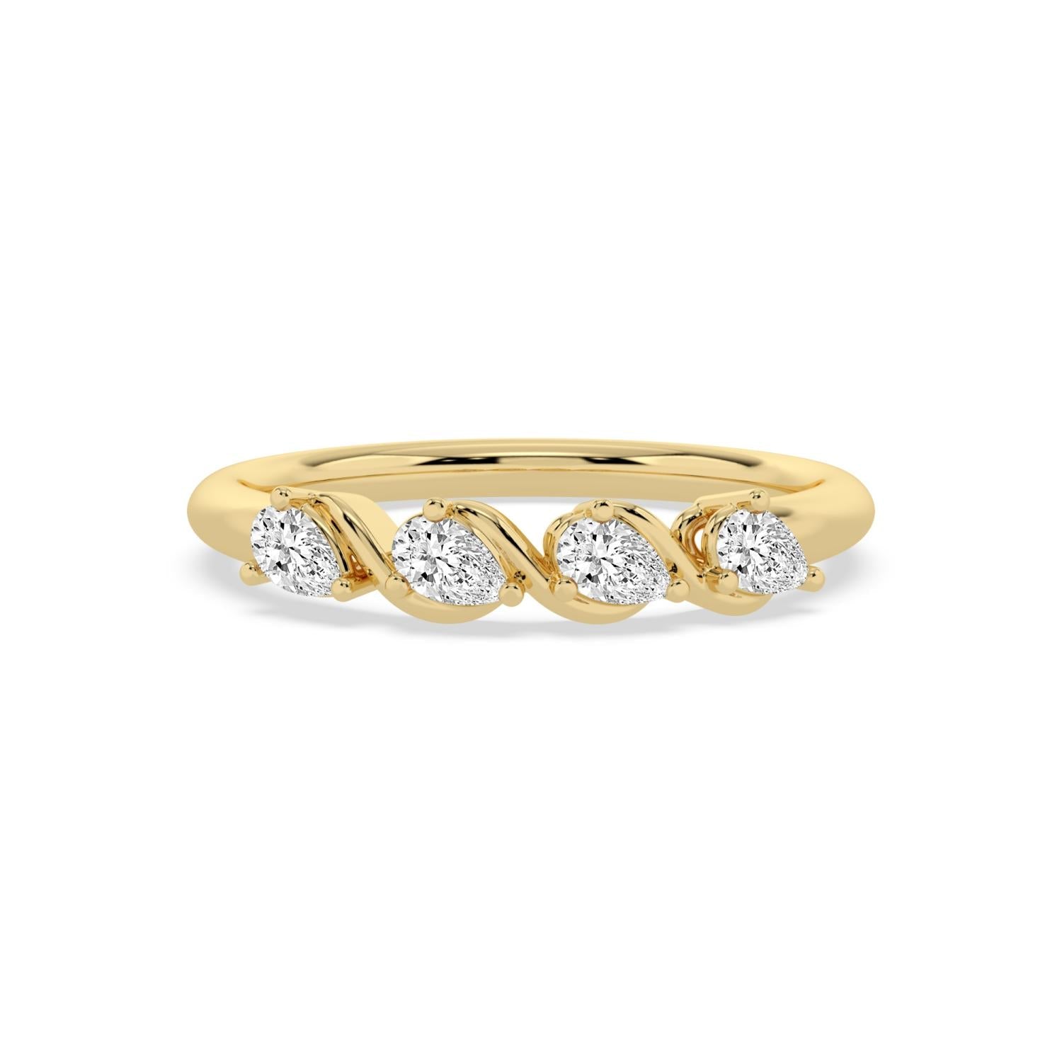 0.40ct Pear Lab Diamond Engagement Ring in Yellow Gold - product image 1