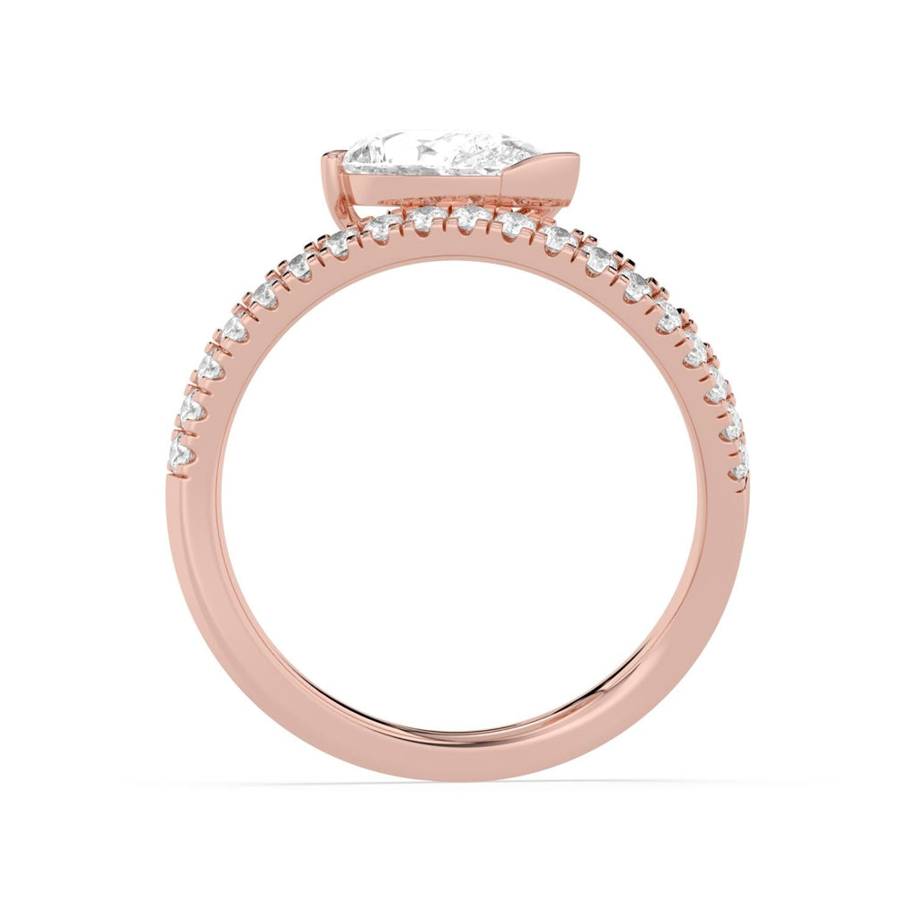 1.27ct Pear Lab Diamond Engagement Ring - rose gold product image 4