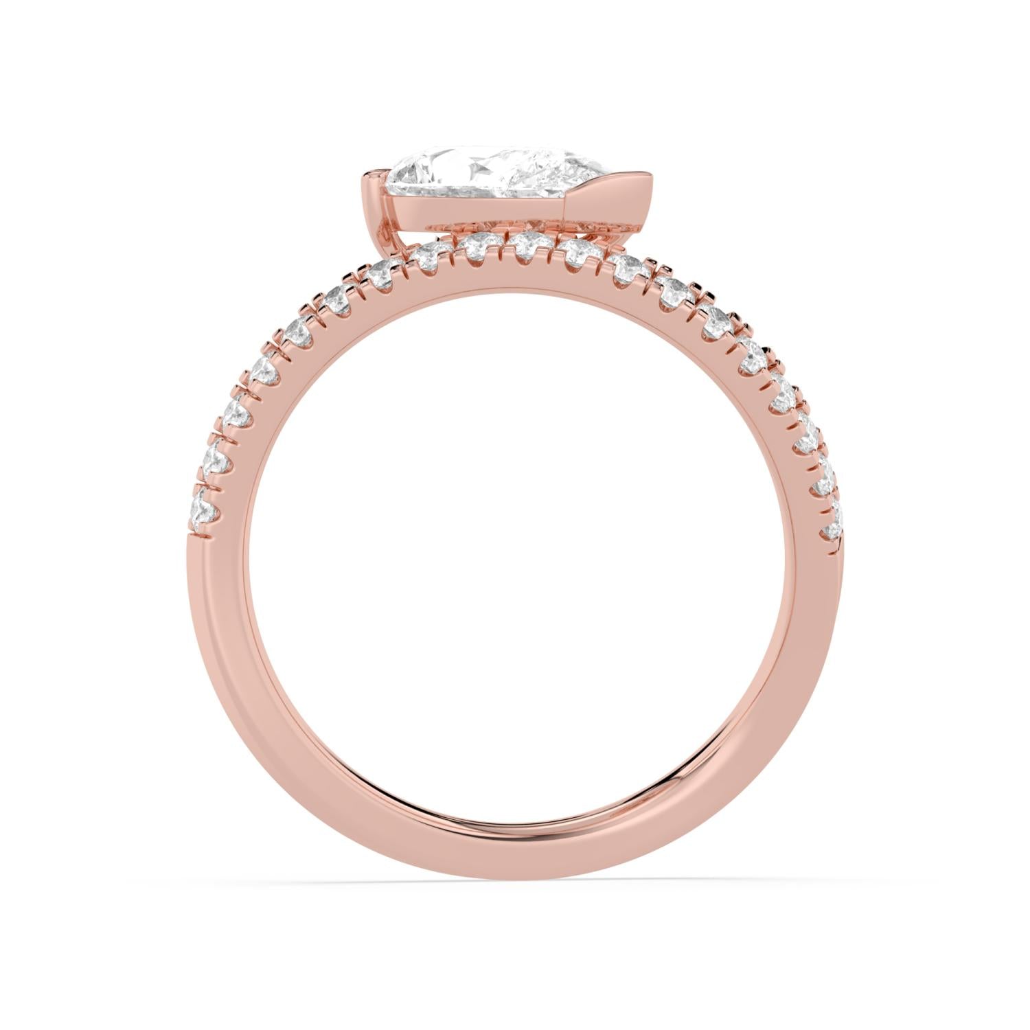 1.27ct Pear Lab Diamond Engagement Ring - rose gold product image 4