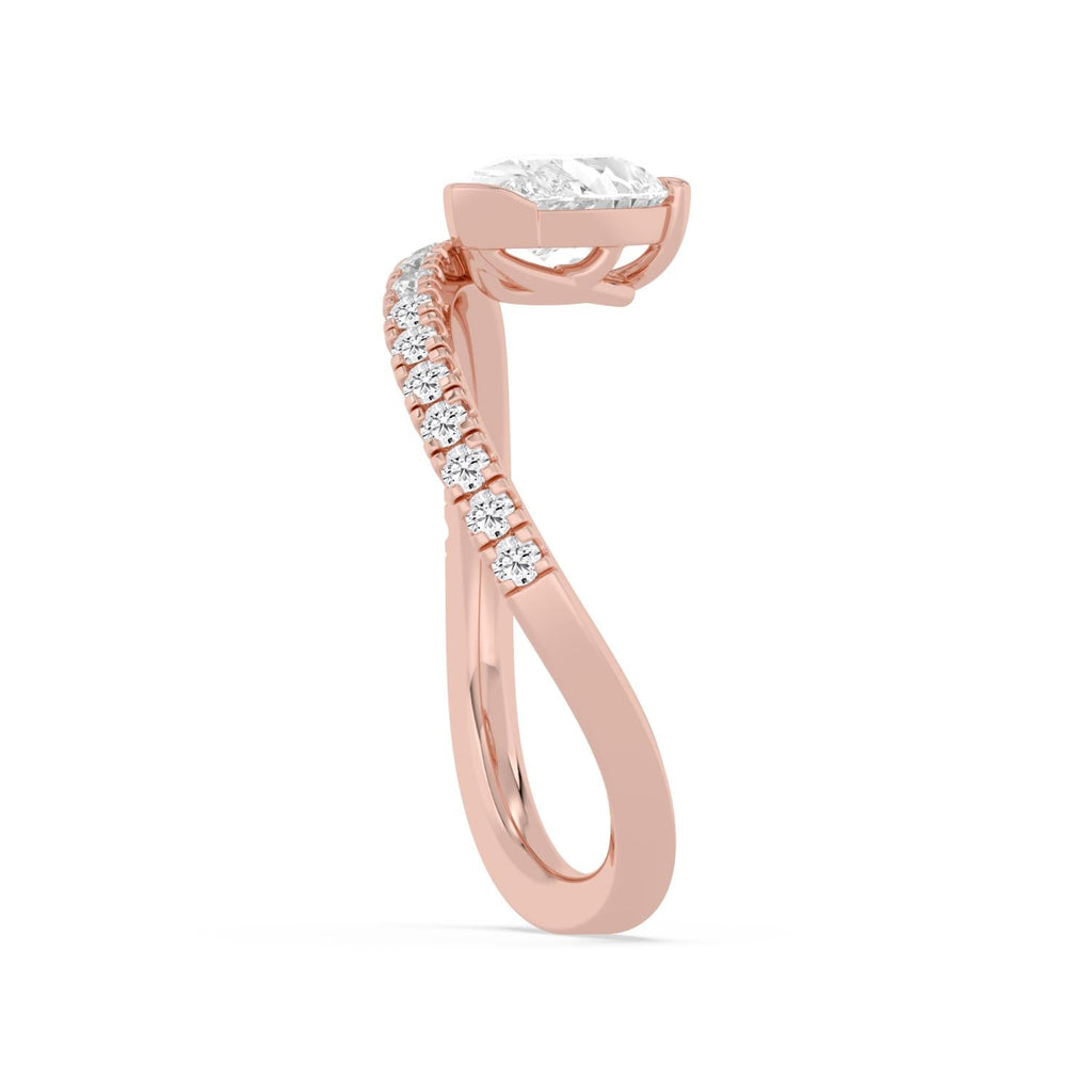 1.27ct Pear Lab Diamond Engagement Ring - rose gold product image 5