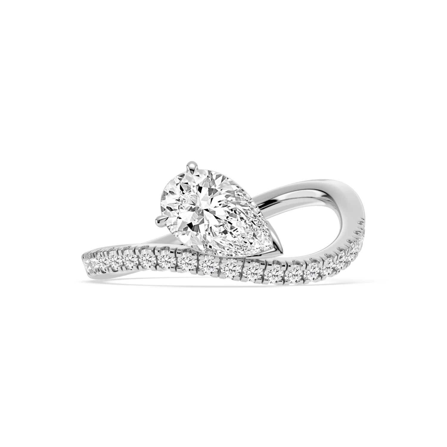 1.27ct Pear Lab Diamond Engagement Ring - white gold product image 1