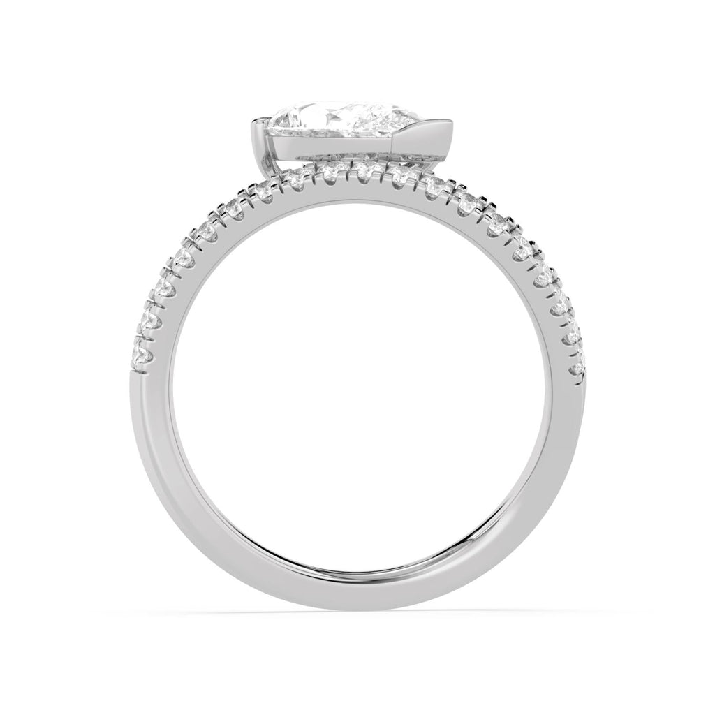 1.27ct Pear Lab Diamond Engagement Ring - white gold product image 4