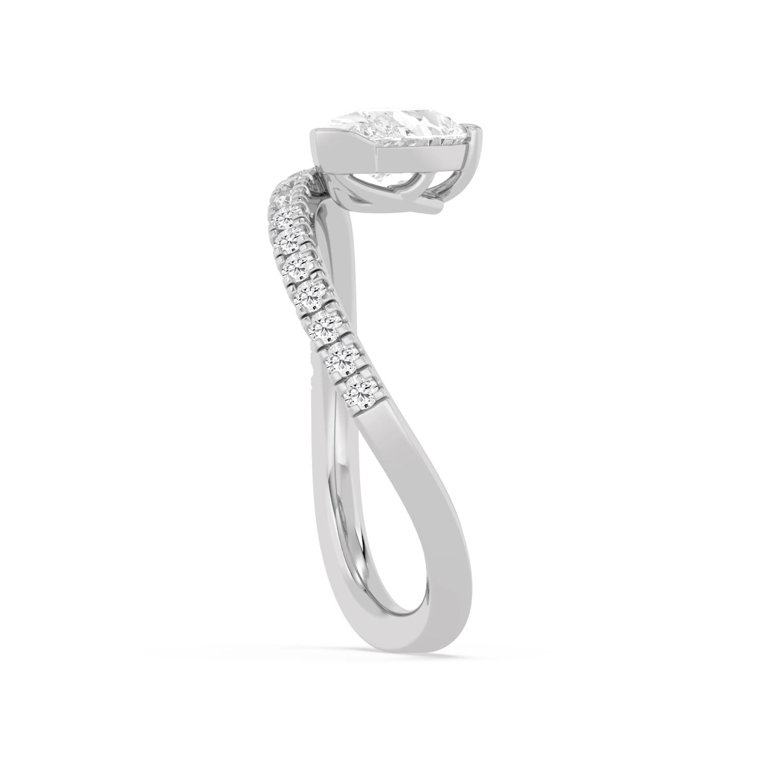 1.27ct Pear Lab Diamond Engagement Ring - white gold product image 5
