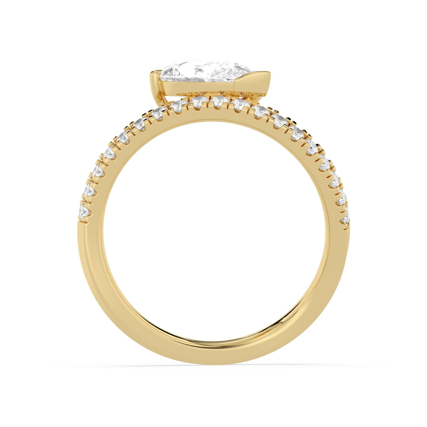 1.27ct Pear Lab Diamond Engagement Ring - yellow gold product image 4