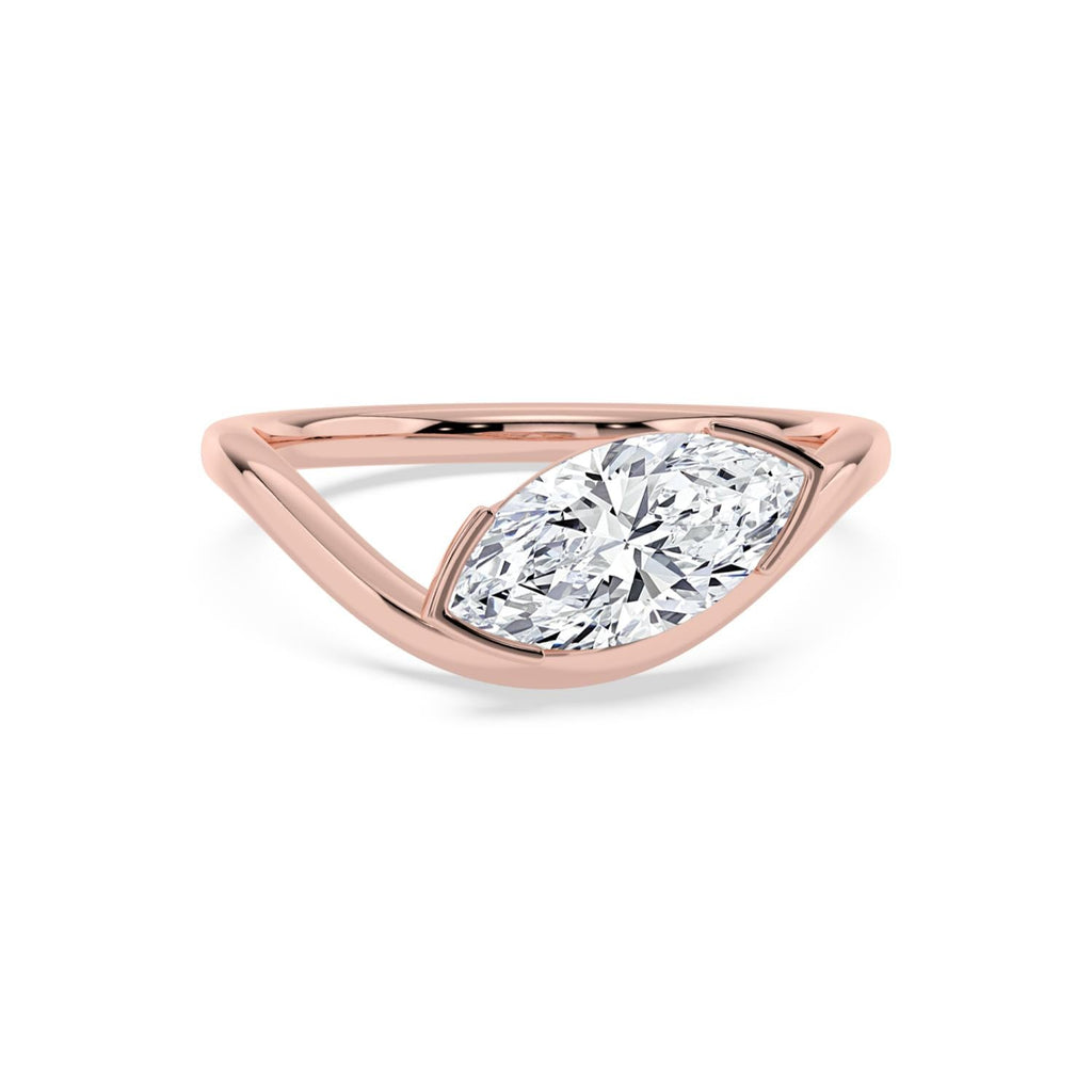 1.50ct Marquise Lab Diamond Ring in 9ct Gold - rose gold product image 1