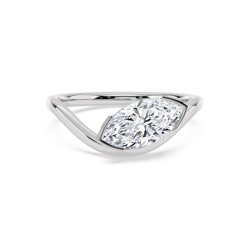 1.50ct Marquise Lab Diamond Ring in 9ct Gold - white gold product image 1