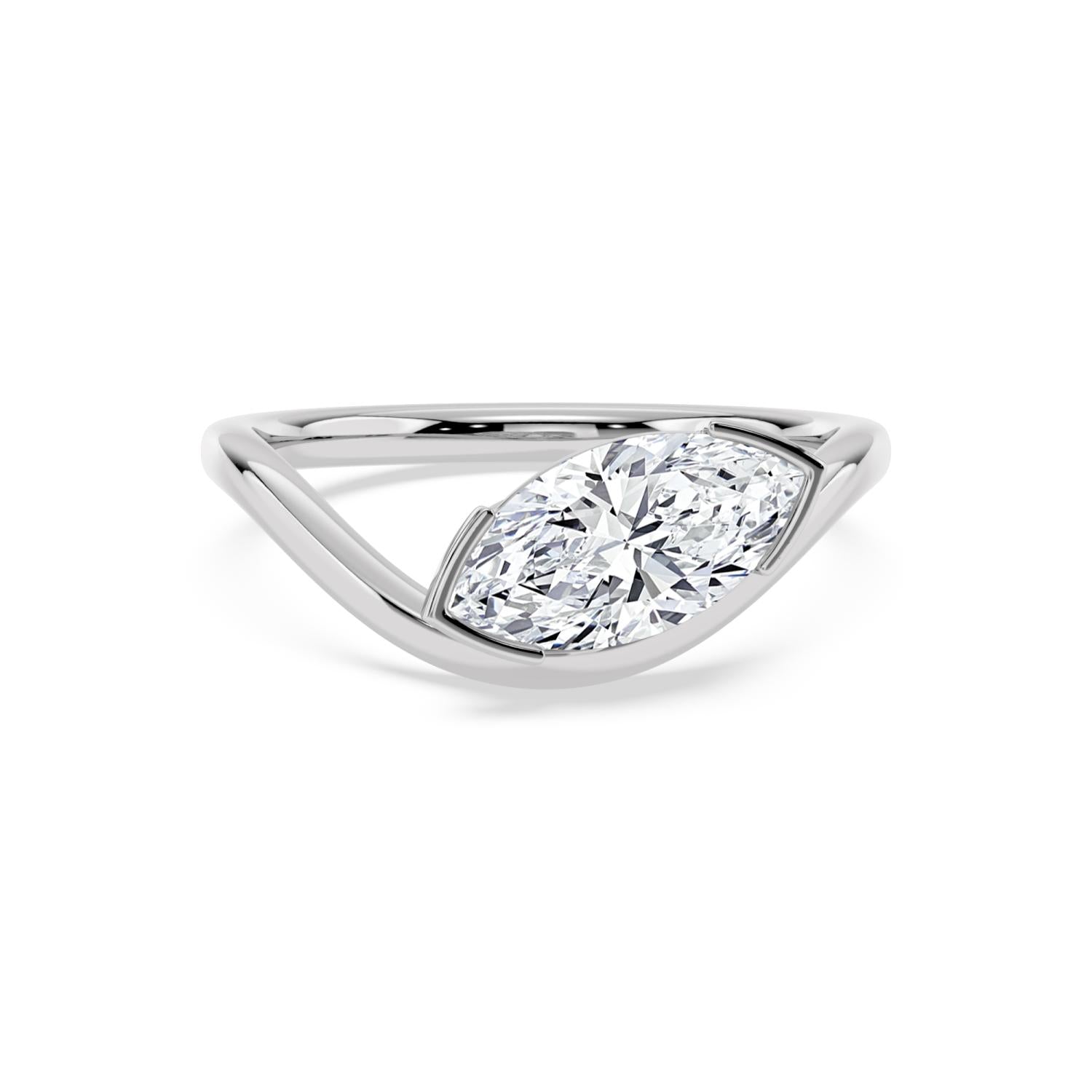 1.50ct Marquise Lab Diamond Ring in 9ct Gold - white gold product image 1