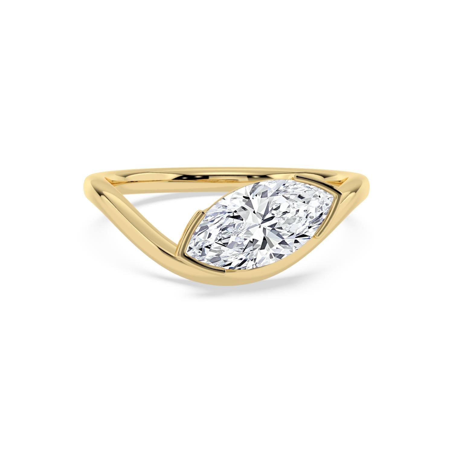 1.50ct Marquise Lab Diamond Ring in 9ct Yellow Gold - image 1