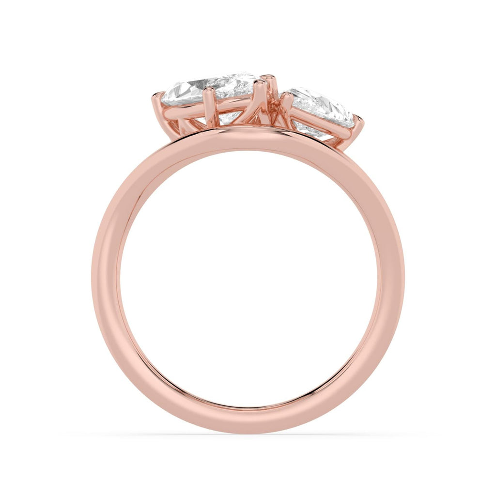 2.40ct Marquise Pear Lab Diamond Ring - rose gold product image 4