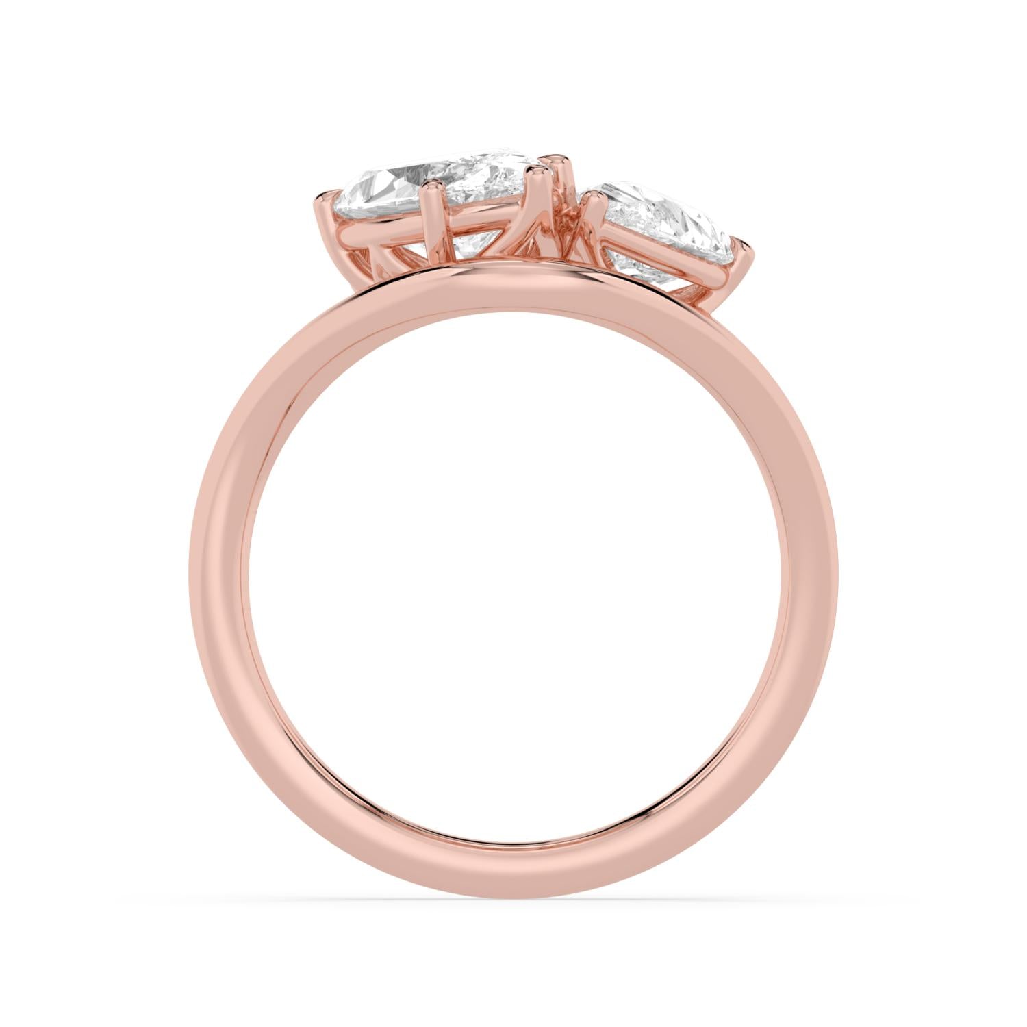 2.40ct Marquise Pear Lab Diamond Ring - rose gold product image 4