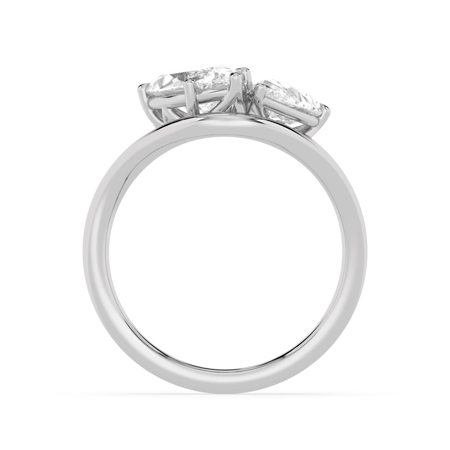 2.40ct Marquise Pear Lab Diamond Ring - white gold product image 4