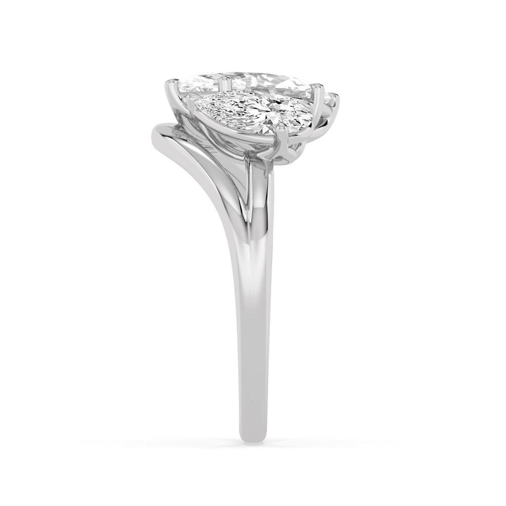 2.40ct Marquise Pear Lab Diamond Ring - white gold product image 5