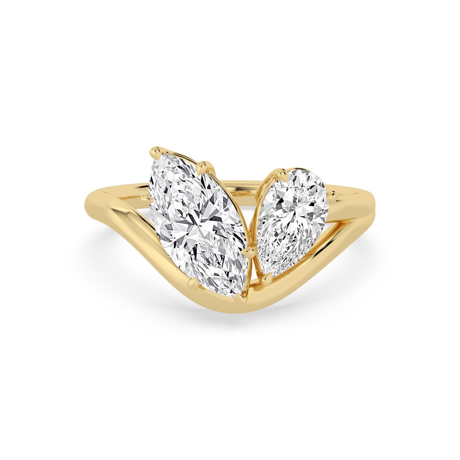 2.40ct Marquise Pear Lab Diamond Ring - product image 1