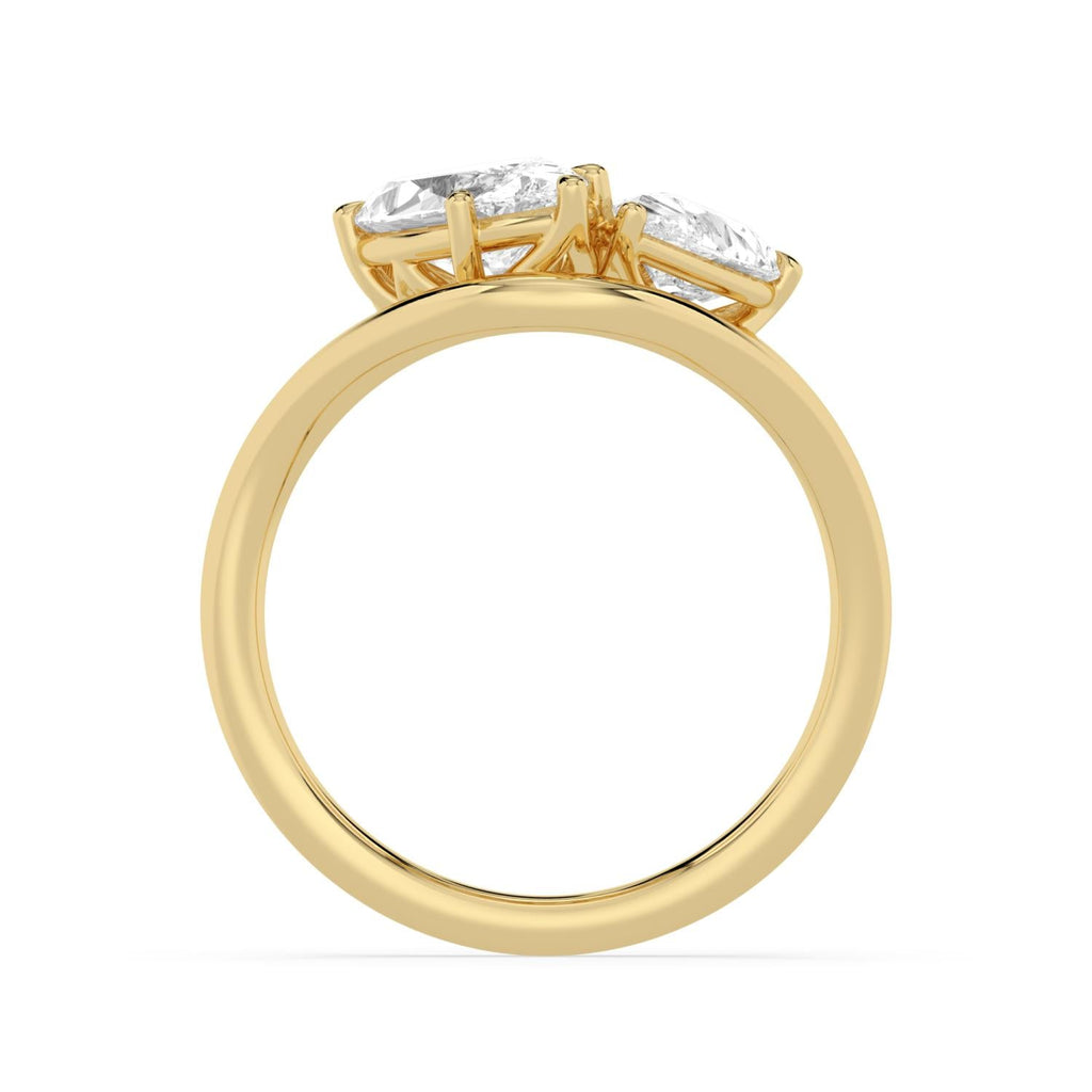 2.40ct Marquise Pear Lab Diamond Ring - yellow gold product image 4