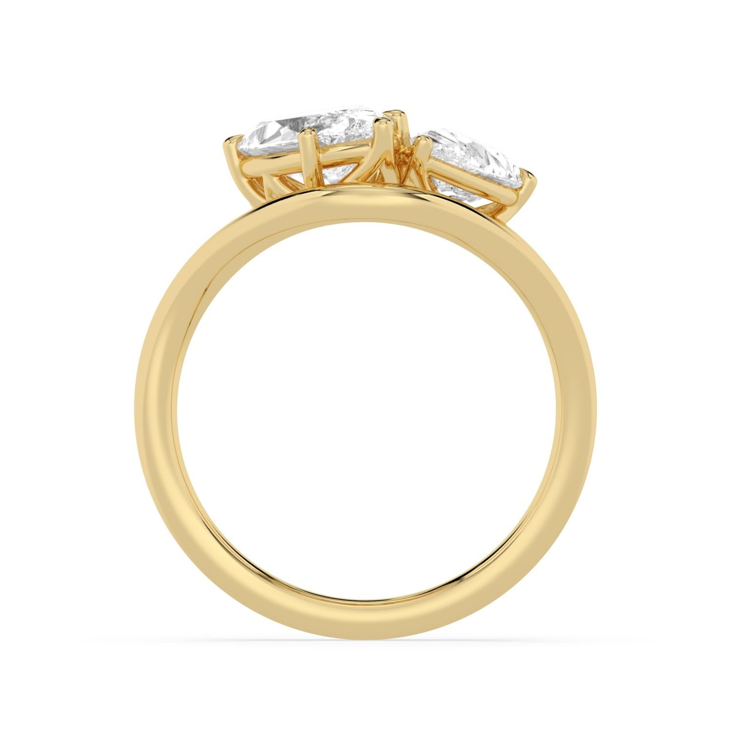 2.40ct Marquise Pear Lab Diamond Ring - yellow gold product image 4